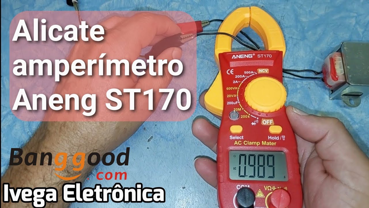 Aneng ST170, alicate amperímetro, funções e testes