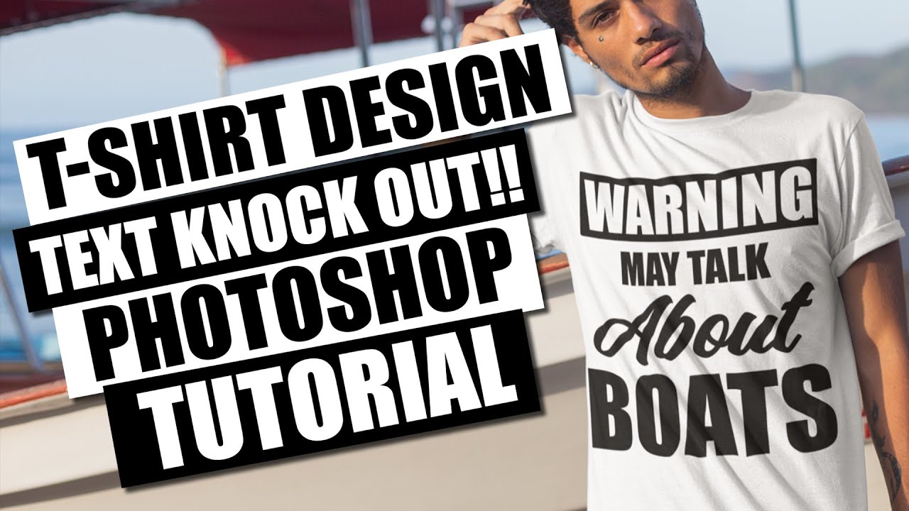 Knocking out text from a shape using Photoshop  T-shirt design for print on demand  Merch By Amazon