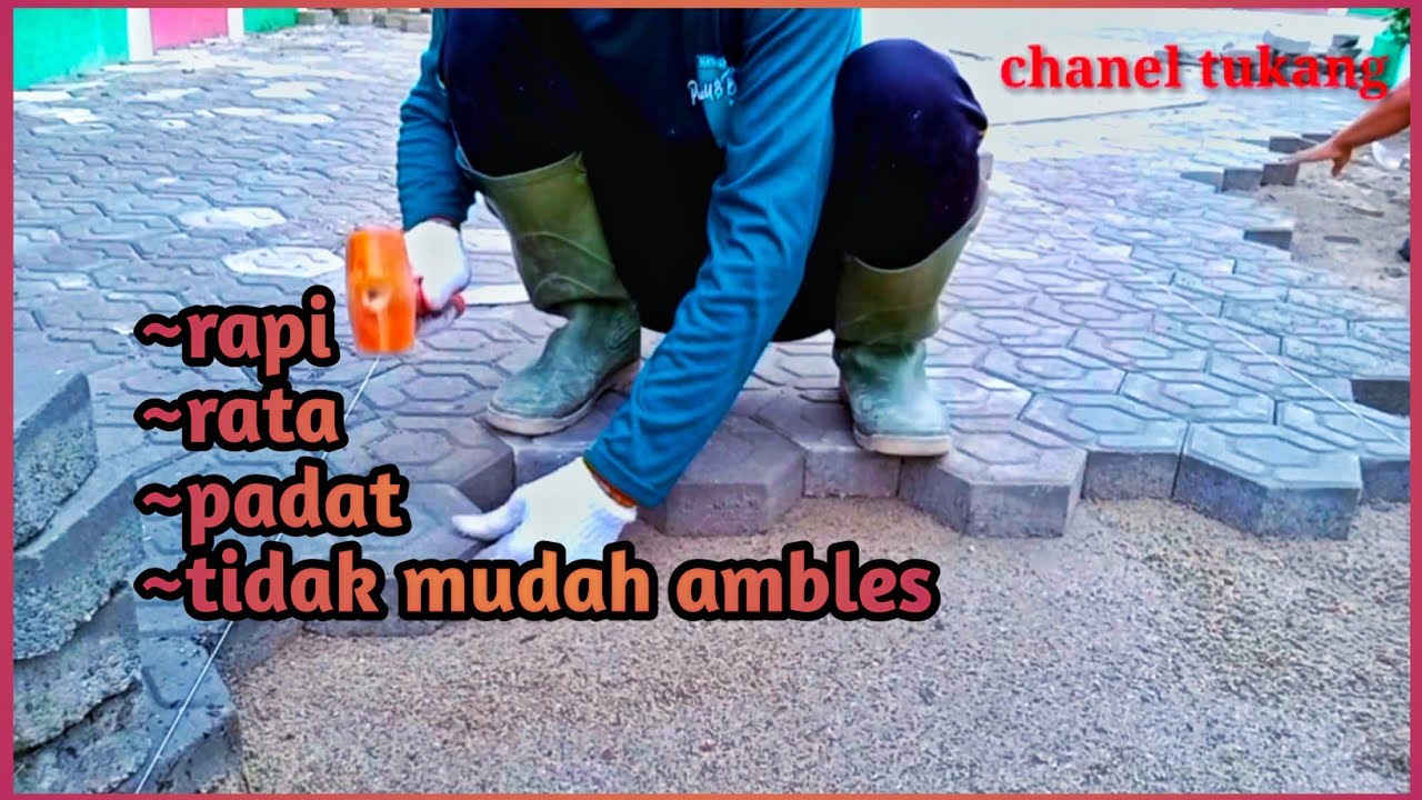 pasang paving segi enam//cara memasang paving block@chanel tukang