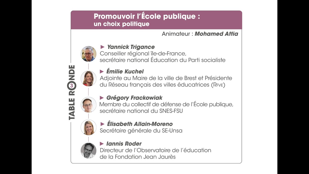 Colloque du CNAL 2025 table ronde 3 - Promouvoir l'Ecole publique : un choix politique
