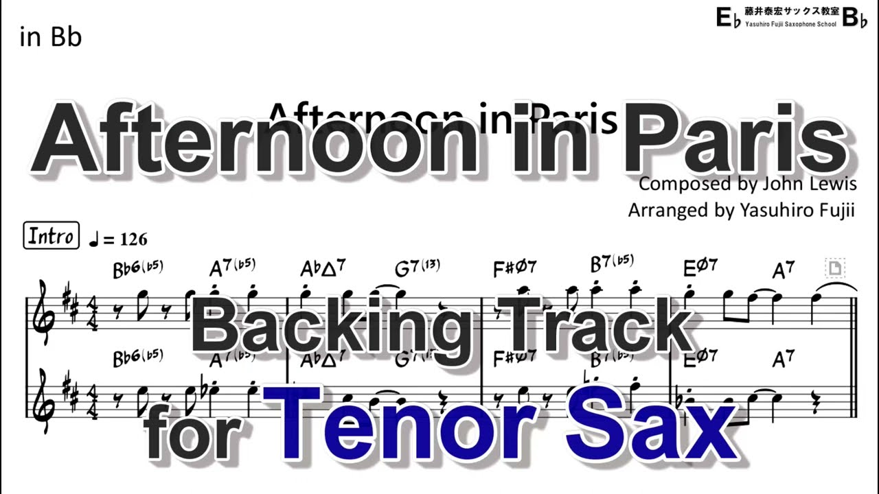 Afternoon in Paris - Backing Track with Sheet Music for Tenor Sax