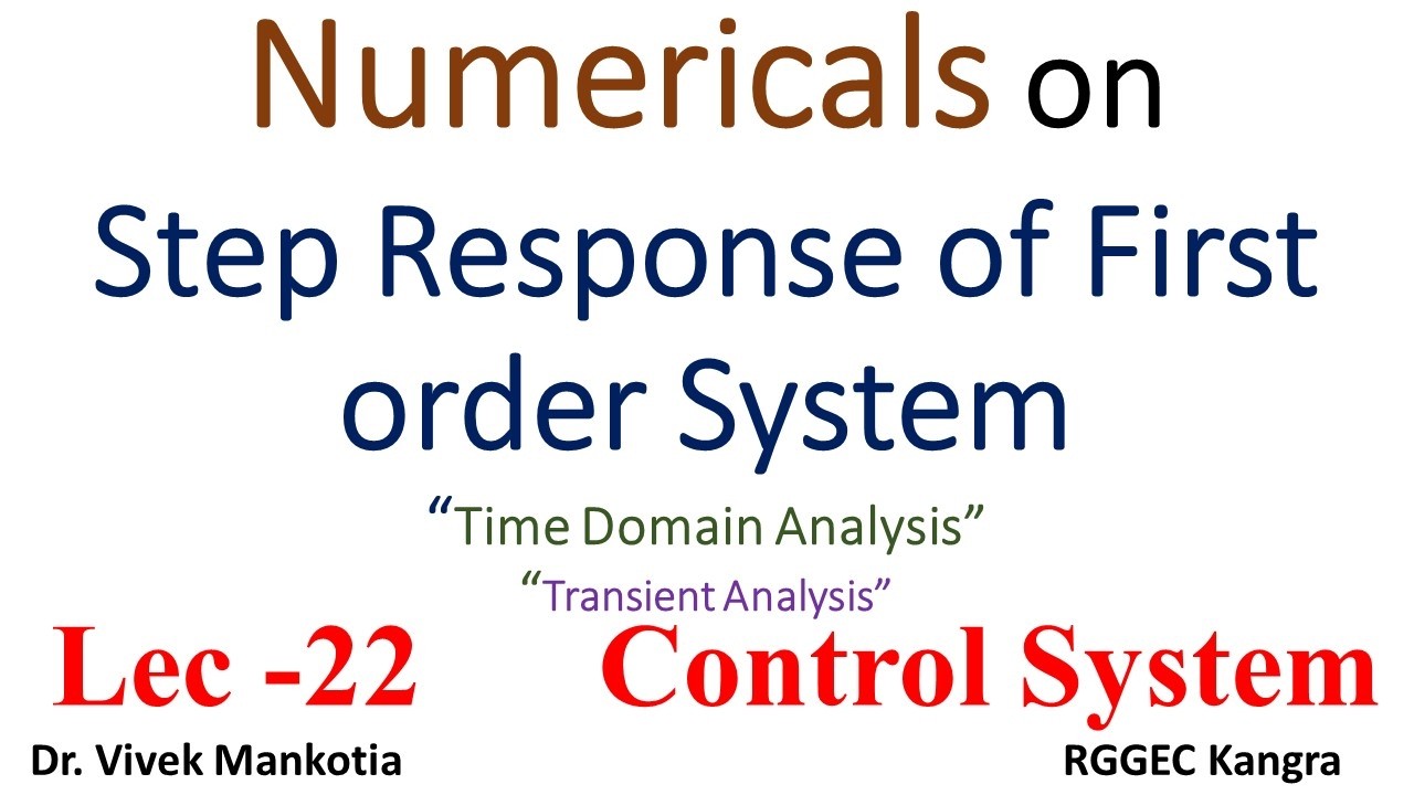 Numericals on Step Response of First Order System : Lec-22