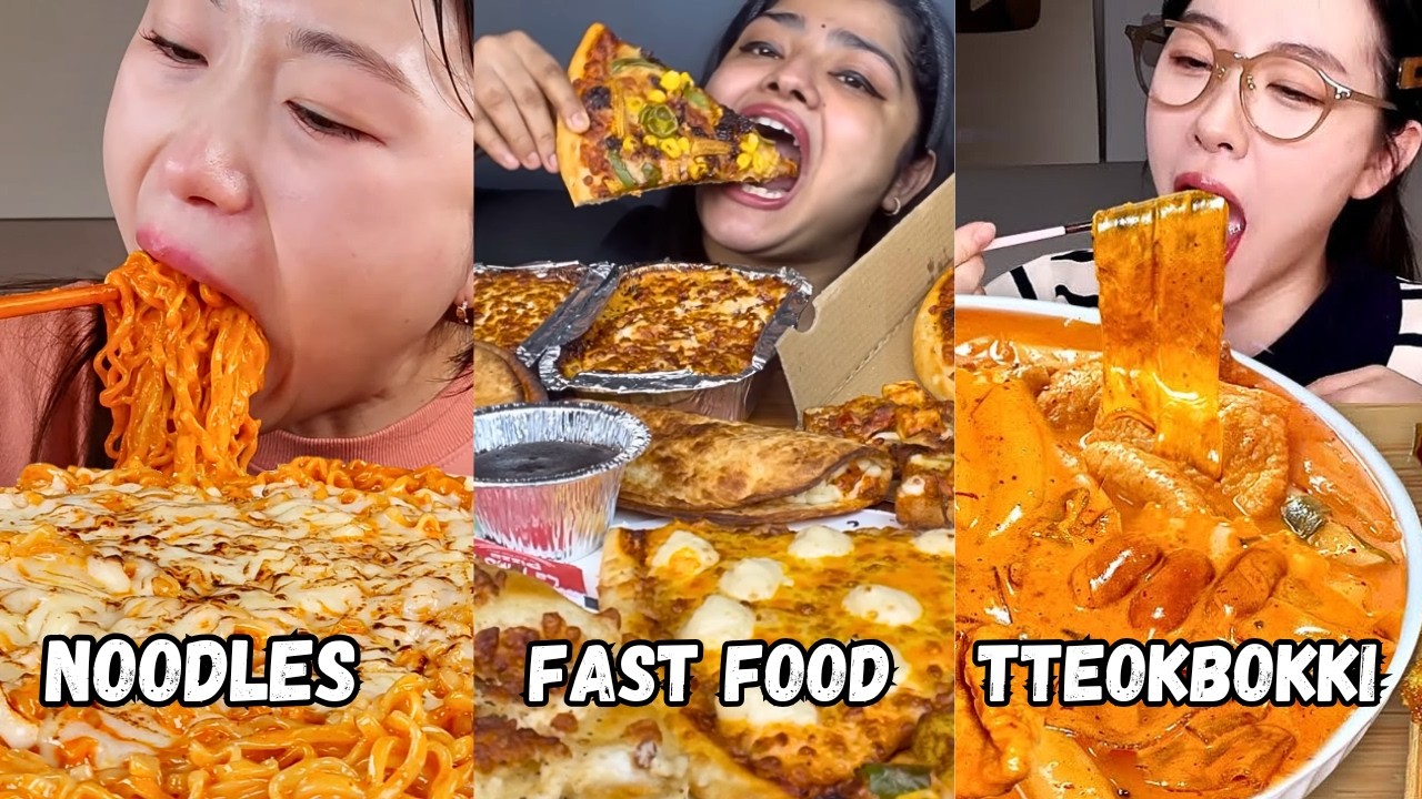 NOODLES VS TTEOKBOKKI VS FAST FOOD 🔥🥵 | BIG BITES MUKBANG COMPILATION 🍜🍔