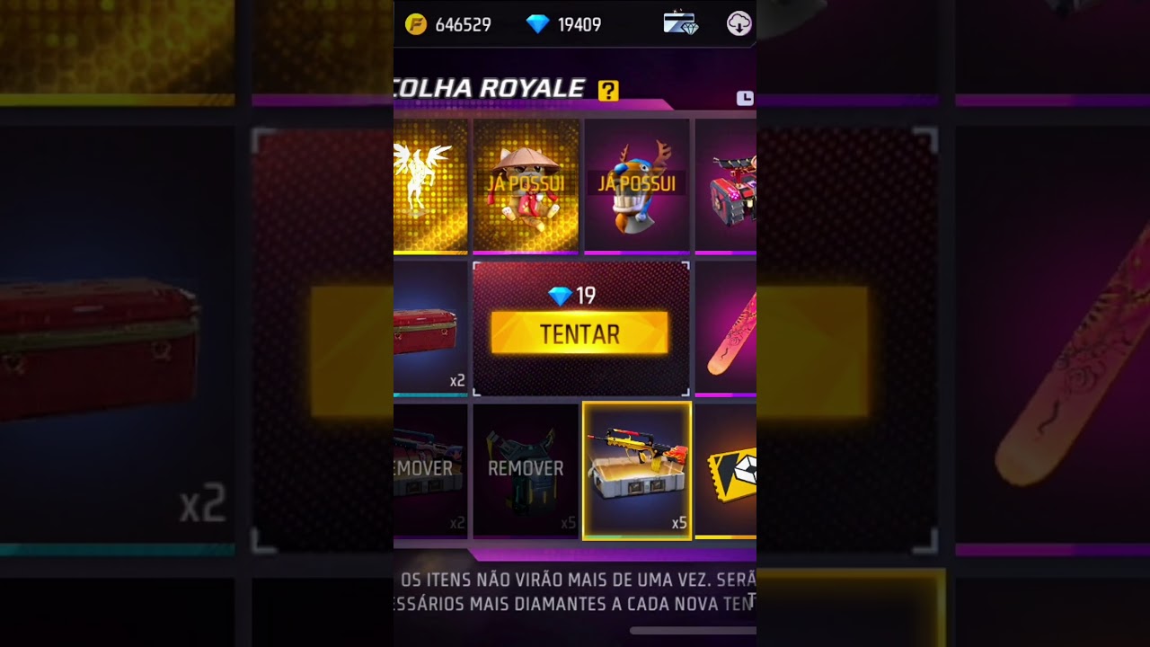 J&aacute; est&aacute; dispon&iacute;vel no escolha royale! - Parte 1 #FFAnima&ccedil;&atilde;oVoando @GarenaFreeFireBrasil