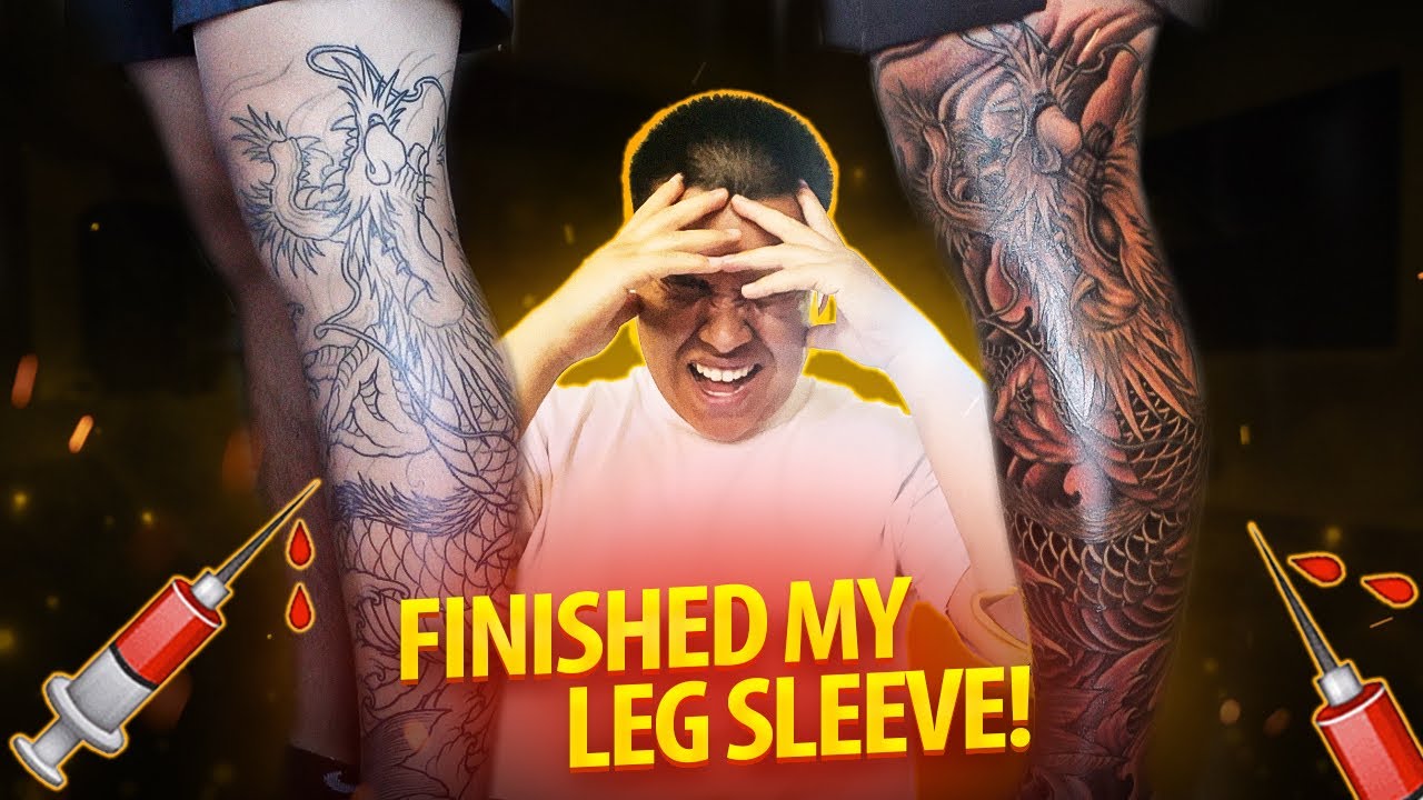 FINISHING UP MY LEG SLEEVE! 🐉  BACK TO BACK SESSIONS (TATTOO VLOG)