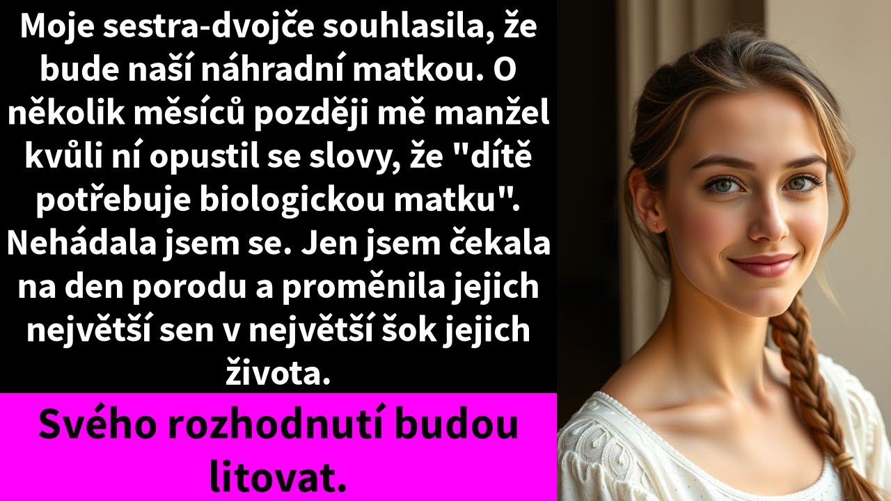 Moje sestra-dvojče souhlasila, že bude naší náhradní matkou. O několik měsíců později mě manžel