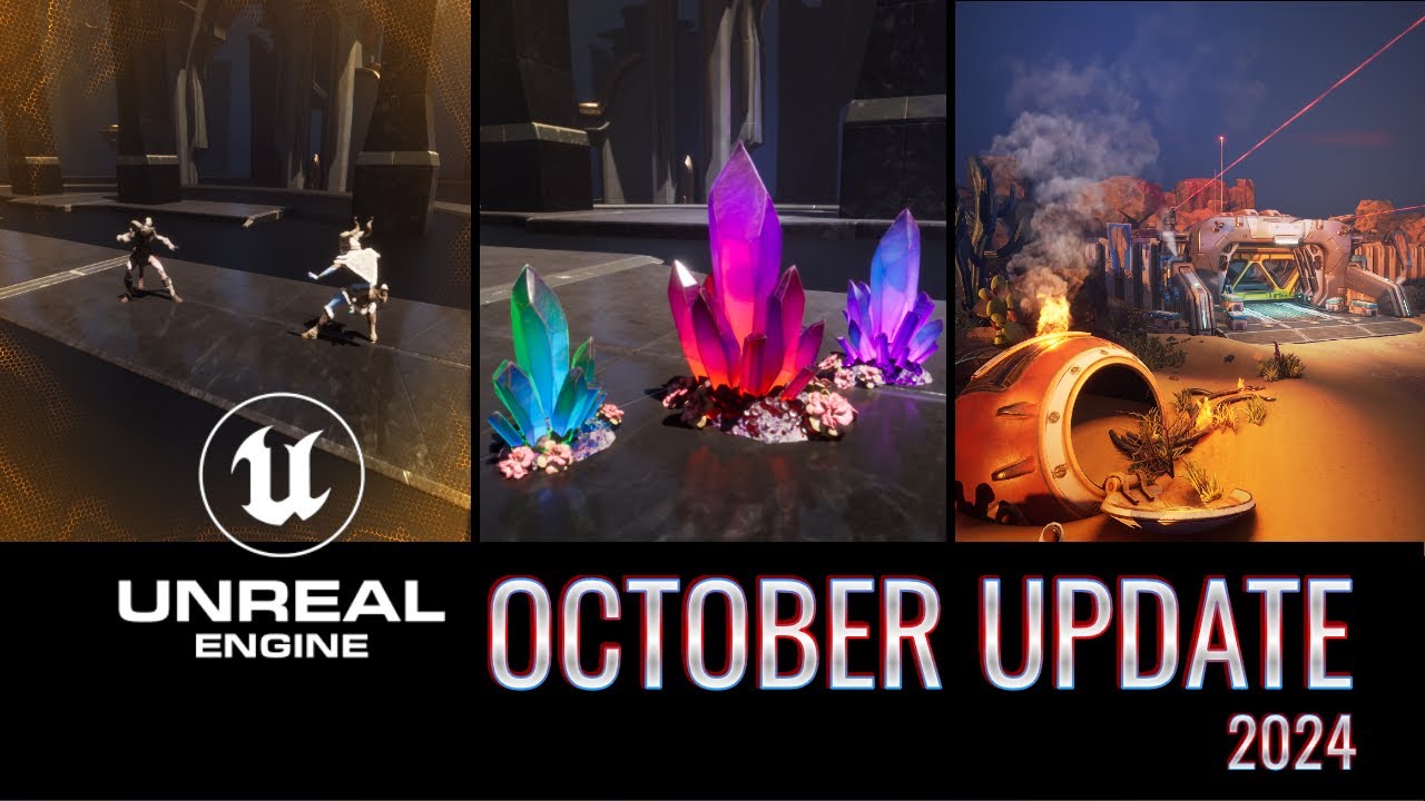 October Update 2024 - Post process part 2, destructible crystals, New COURSE - SCI FI DESERT DIORAMA