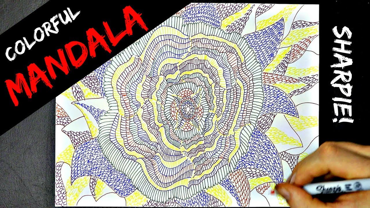 Mandala Drawing Time Lapse With Colorful Sharpies!
