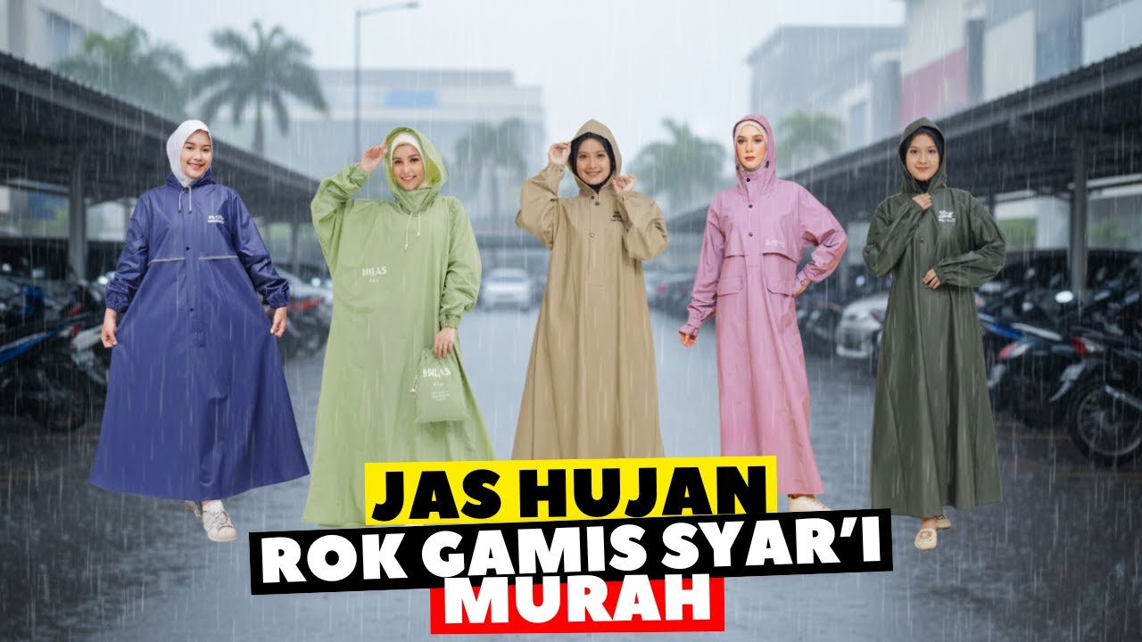 8 REKOMENDASI JAS HUJAN GAMIS TERBAIK 2025 | Review Jas Hujan Rok & Syar'i Anti Bocor