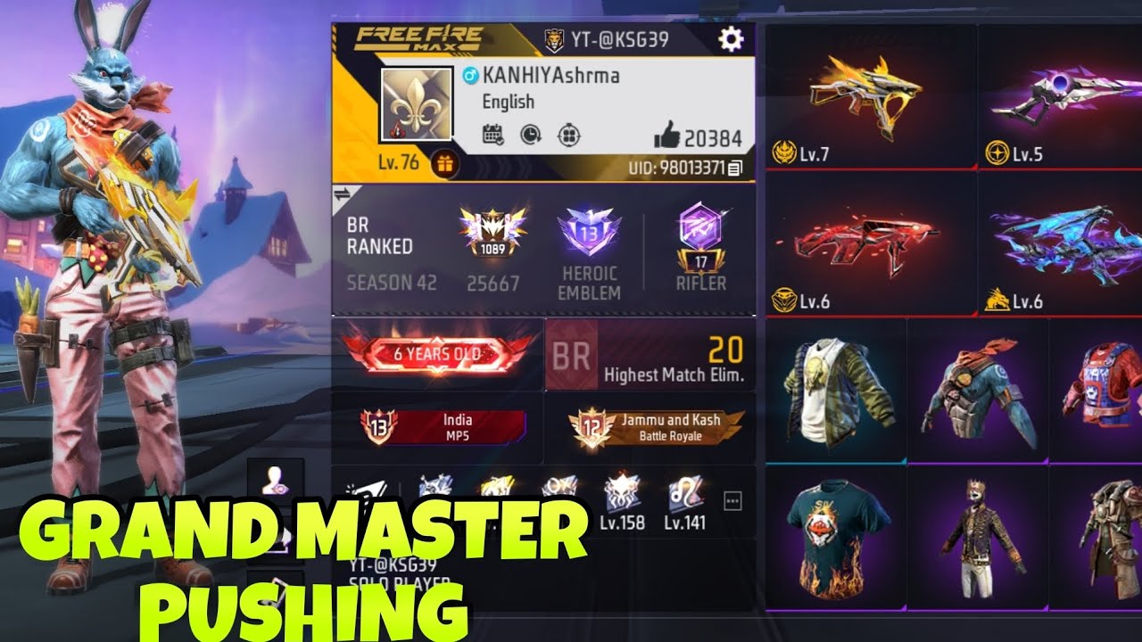 SOLO GRAND MASTER PUSHING HIGHLIGHTS AND 1FULL MATCH GAMEPLAY (FREEFIREMAX) @KanhiyaSharmaGaming