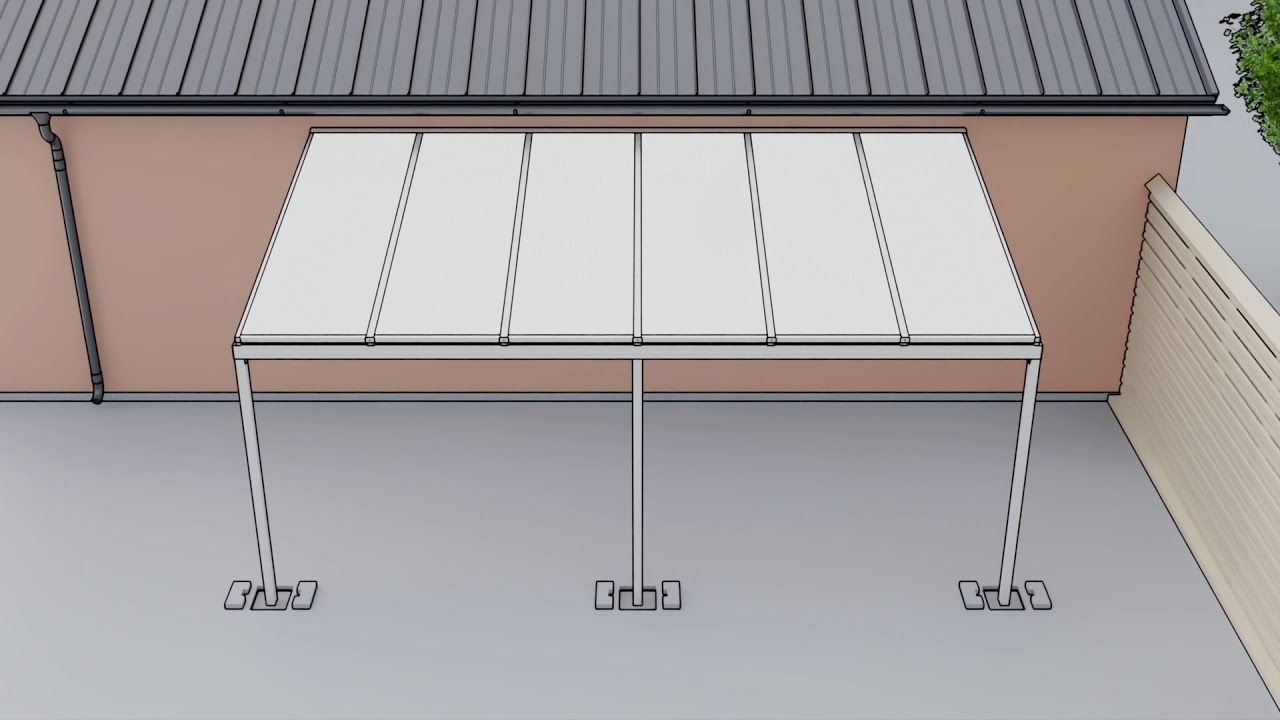 Installation video for an aluminium Lean to Canopy