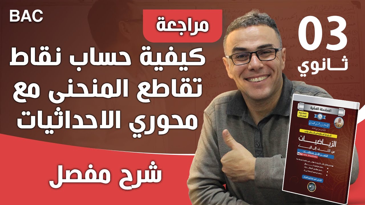كيفية حساب نقاط تقاطع المنحنى مع محوري الاحداثيات