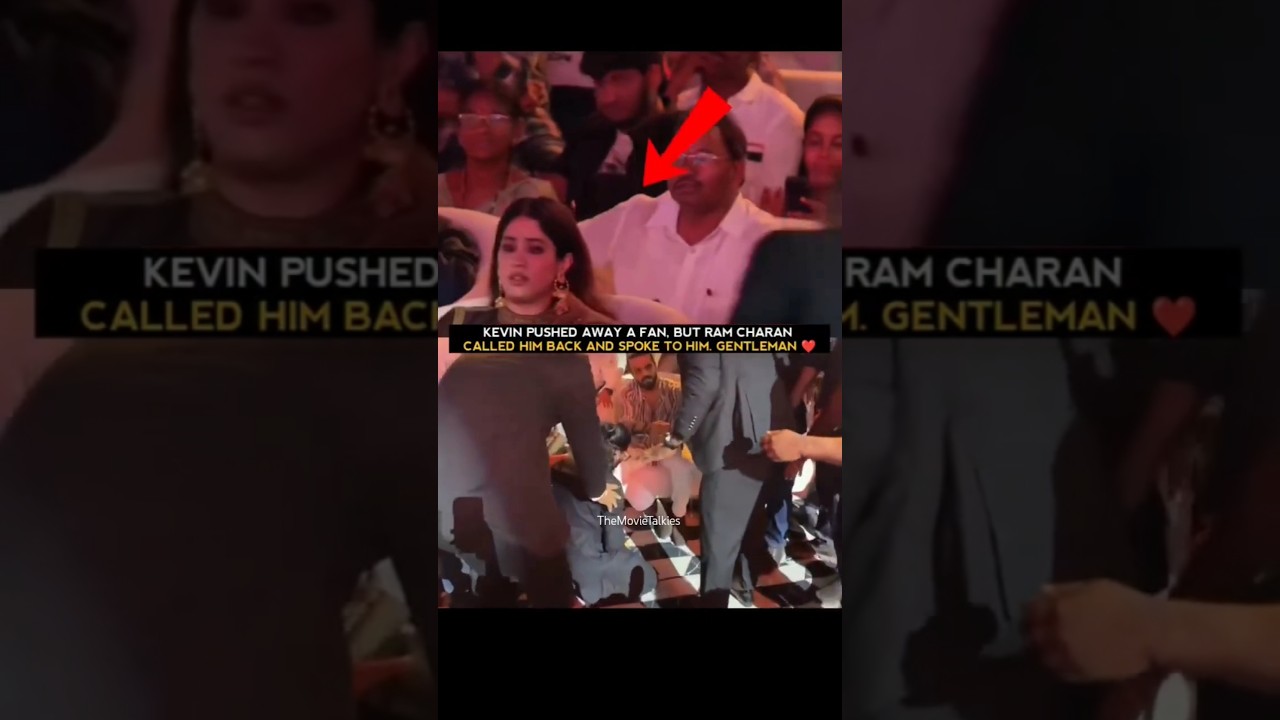 A fan scared Janhvi but later Charan called him 🥹🥰 | #ramcharan #janhvikapoor #ytshorts