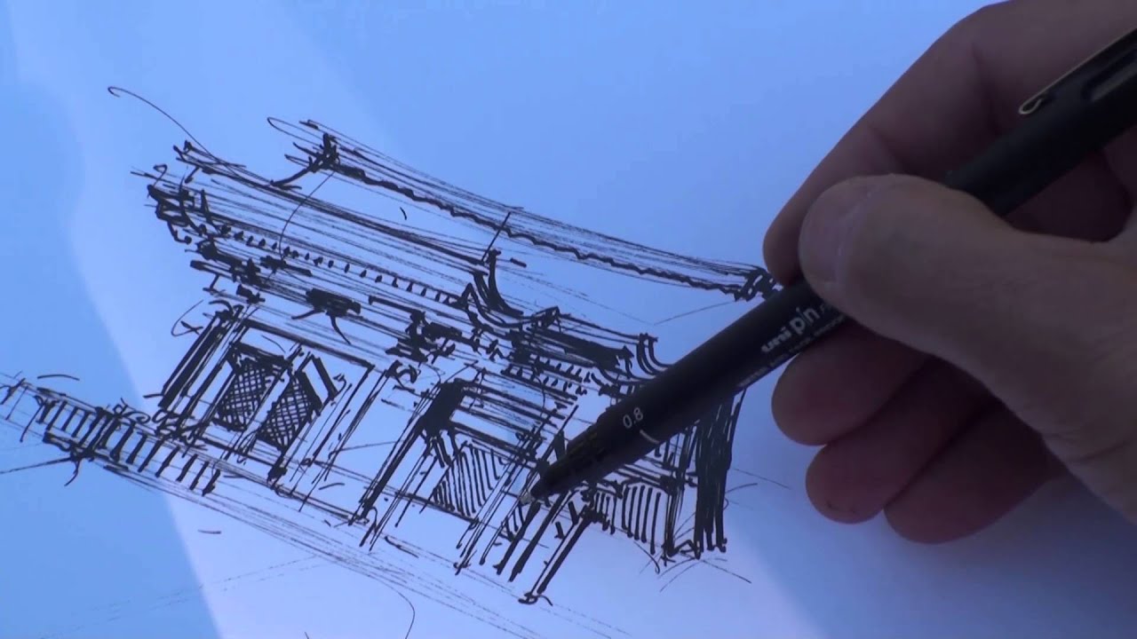 Kiyomizu-dera sketch Kyoto