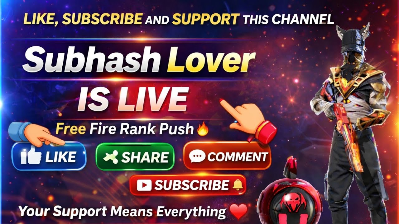 SubhashloversLive: Join Every Moment of Free Fire, Subscribe and Support