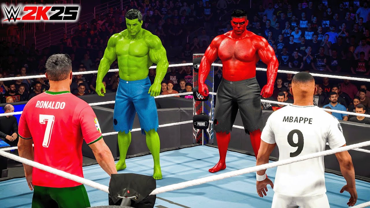 Can Ronaldo & Mbappe Survive Hulk & Red Hulk?!? | WWE 2K25 Tag Team
