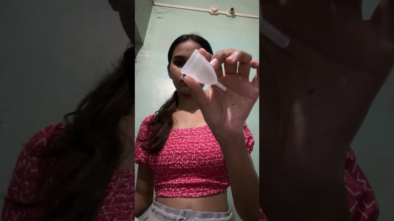 Trying menstrual cup for the first time😰 #menstrualcycle #shorts #ashortaday