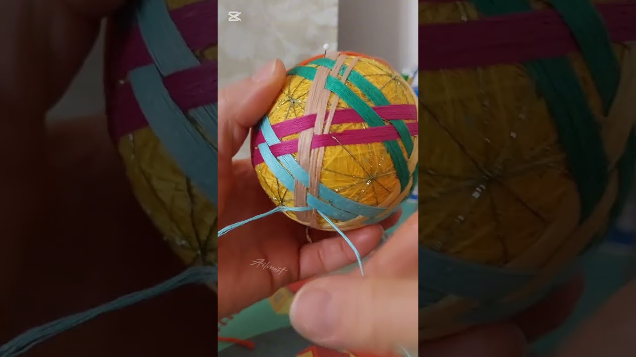 Temariball, temari, art Japanese, embroidery, home decor, ball. 