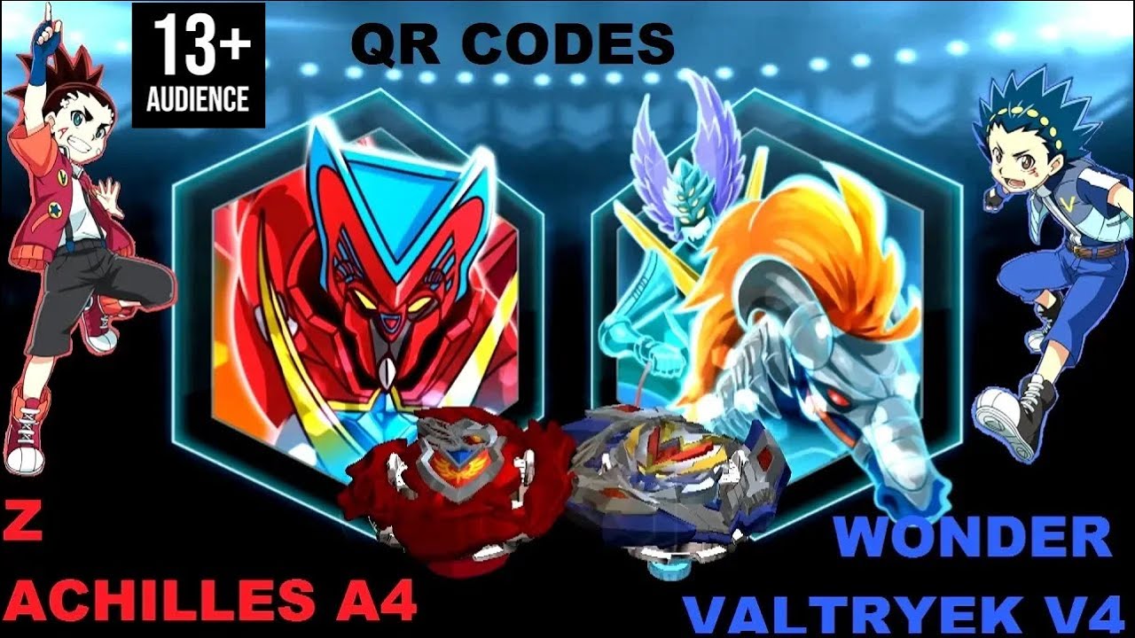 WONDER VALTRYEK V4 vs Z ACHILLES A4 -QR CODES in Beyblade Burst App Gameplay -Turbo Evolution UPDATE