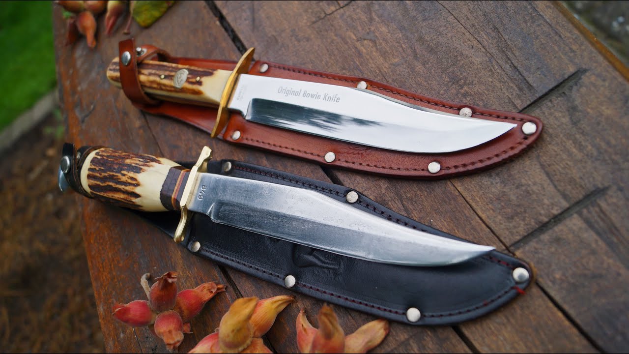 Vintage Original Bowie Knife Solingen Germany Weidmannsheil + Compass Jagd Fahrten-Messer