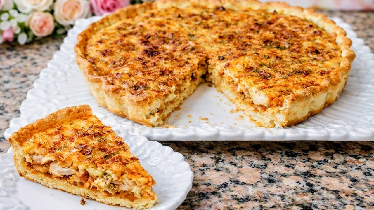 كيش بالدجاج هش ولذيذ 😍 بطريقة سهلة وبمكونات اقتصادية 