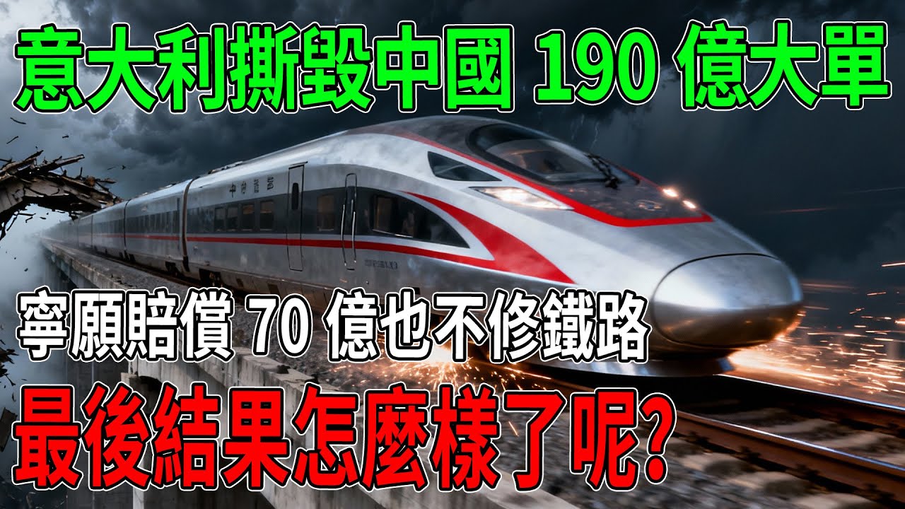 意大利撕毀中國190億大單，寧願賠償70億也不修鐵路，6年後經濟慘敗徹底後悔！#中國高鐵 #意大利 #一帶一路 #基建狂魔 #國際政治 #經濟危機 #中歐關系