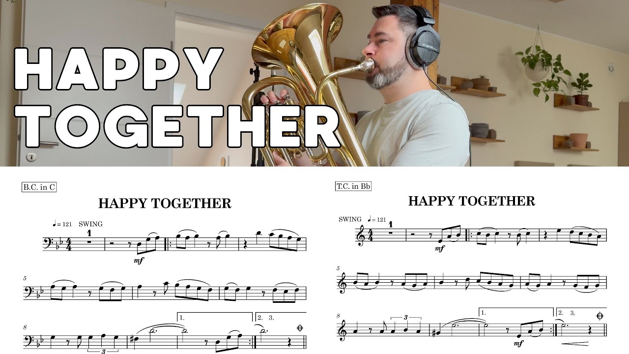 The Turtles - Happy Together || Play Along Euphonium / Baritone / Trombone