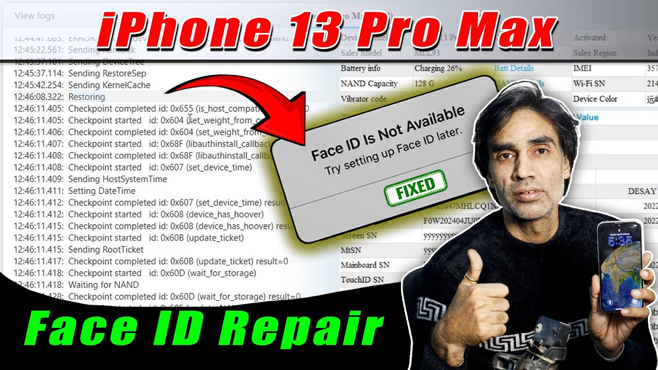 iPhone 13 Pro Max Face ID recover ☠️LIVE #deadiphone #Repair #akinfo #iphonerepair