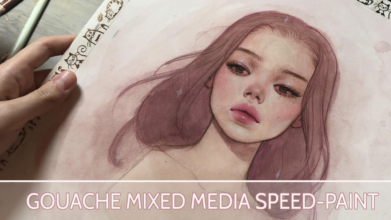 Welcome back - Gouache mixed media Speed-Paint