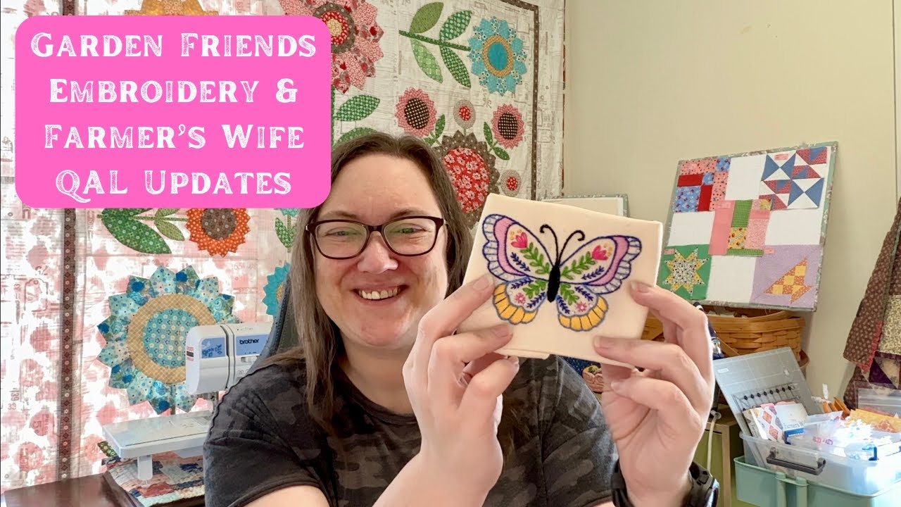 Quilting Vlog #12: Garden Friends Embroidery & Farmer's Wife QAL Updates