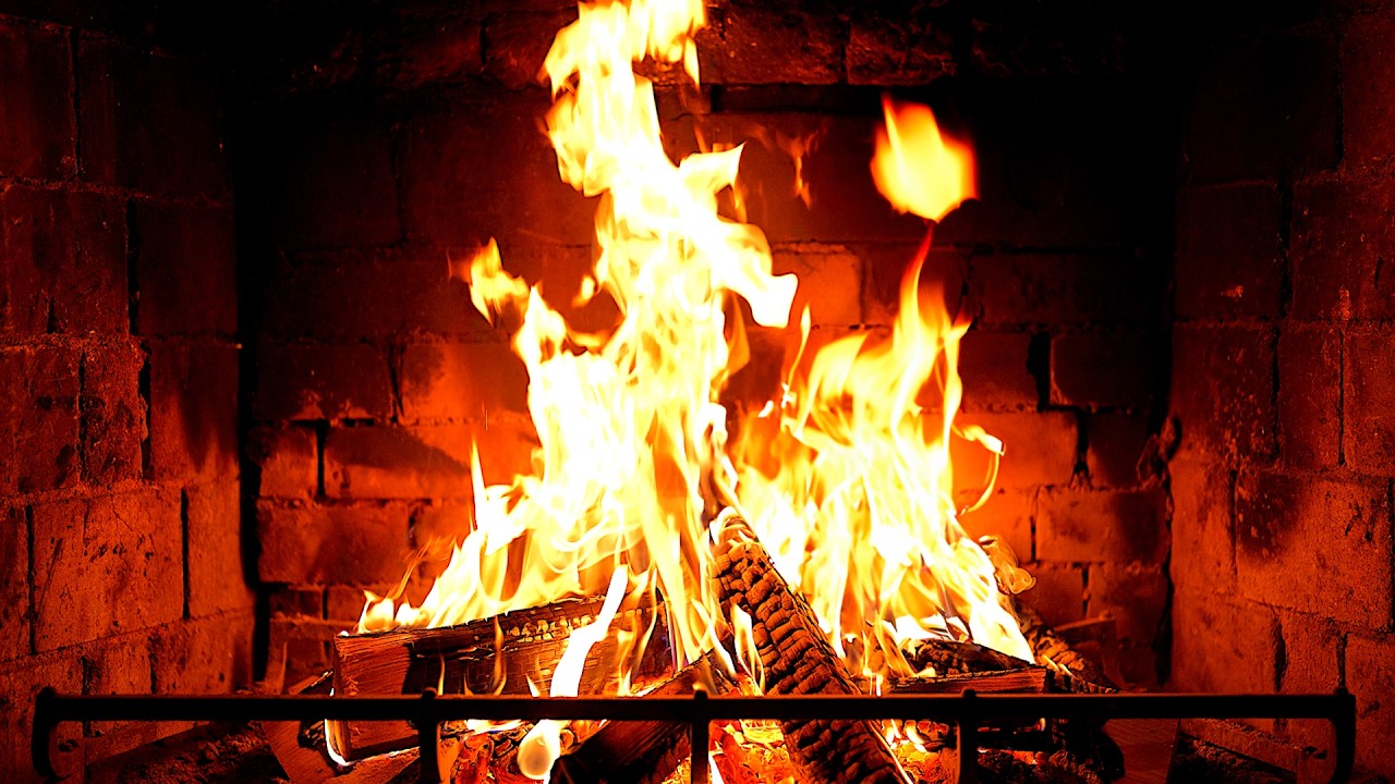 Cozy Fireplace 4K (12 HOURS). Fireplace with Crackling Fire Sounds. Fireplace Ambience