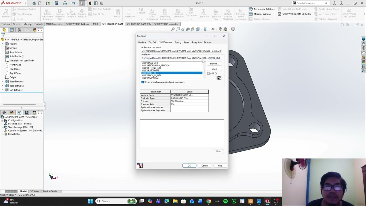 TUGAS CAD/CAM PROSES PEMBUATAN FLANGE HINGGA GENERATE G-CODE