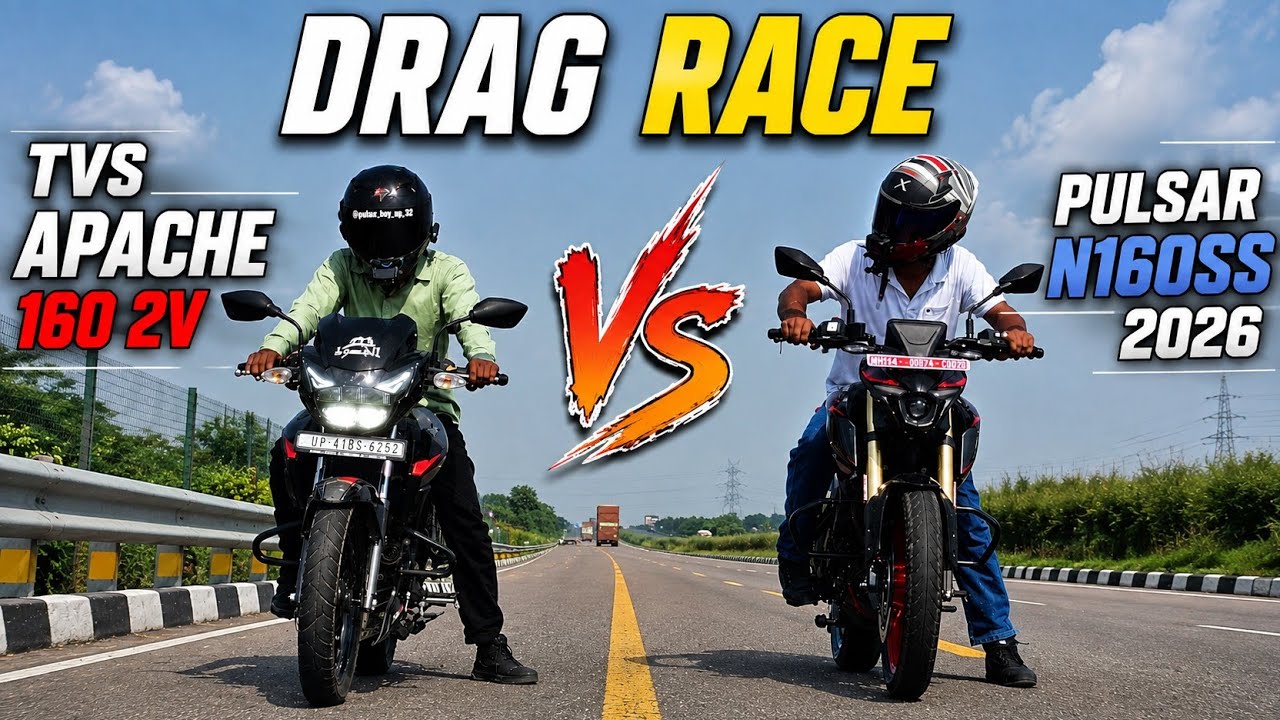 Bajaj Pulsar N160 vs TVS Apache RTR 160 2V | Drag Race | Apache lost this time 🤣