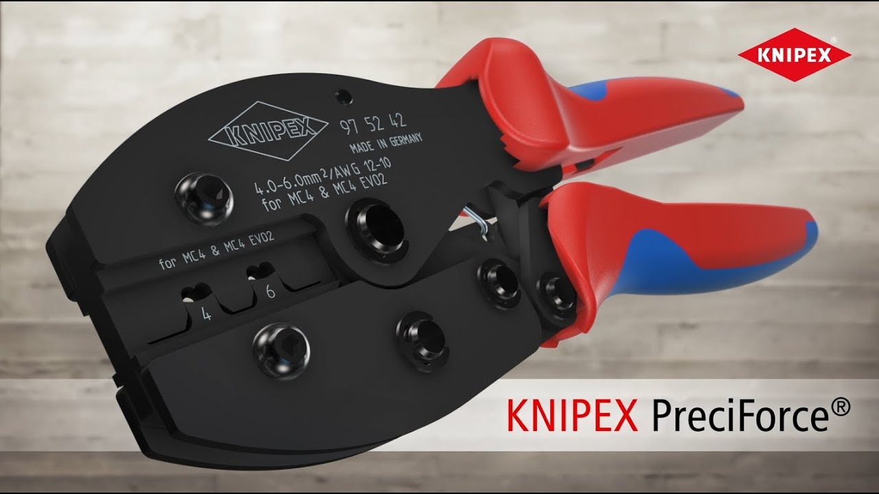 KNIPEX PreciForce&reg; Pince &agrave; Sertir pour Connecteurs MC4&reg;/MC4&reg; EVO 2