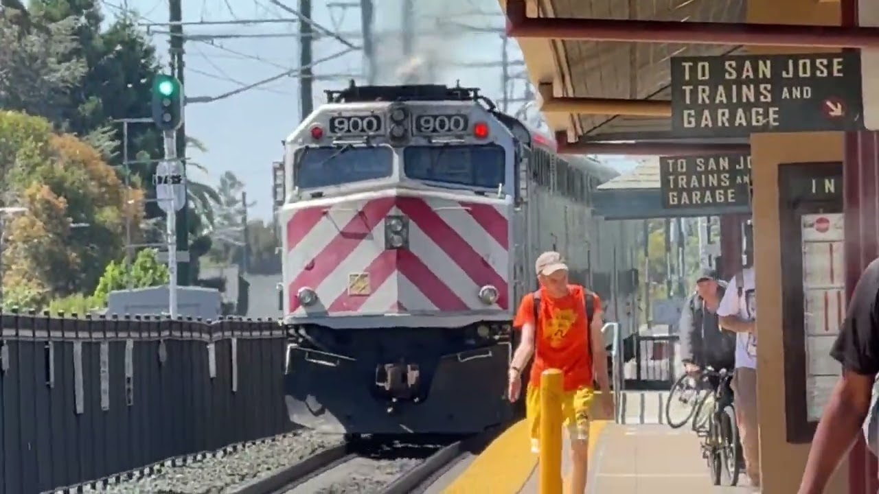 The Complete Caltrain Evening Rush Hour At San Mateo On August 7, 2024
