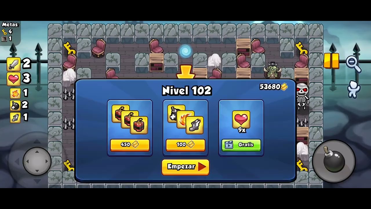 Pasando campaña sin mejoras niveles (101, 102 y 103)
