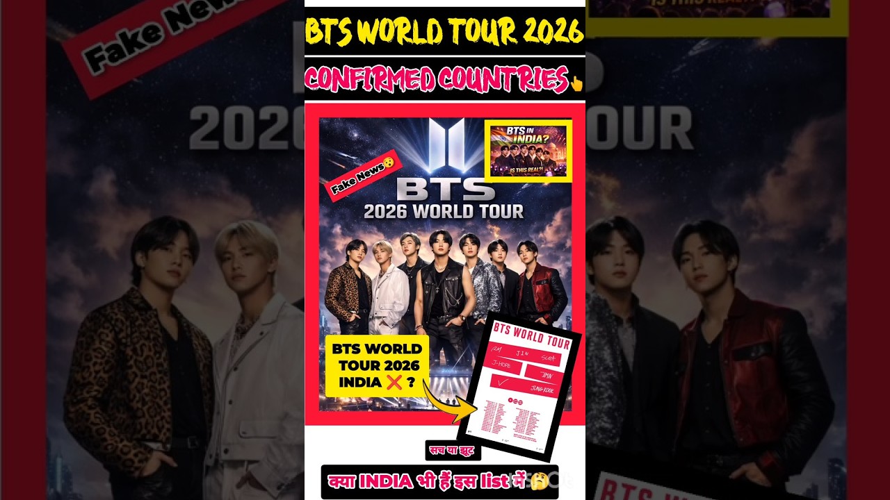 BTS💜 2026 World Tour real list aa gayi..par ek countryअभीmissing😶‍🌫️💜