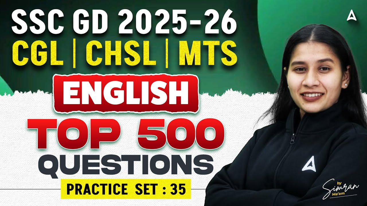 SSC English Practice Set -35 | SSC CGL, CHSL, MTS, GD English Classes 2026 | By Simran Ma'am