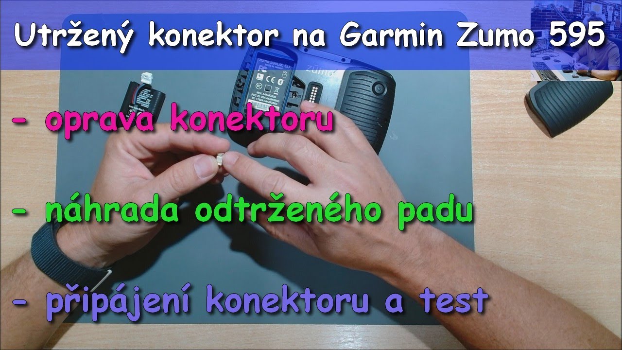 Garmin Zumo 595 | Utržený konektor baterie