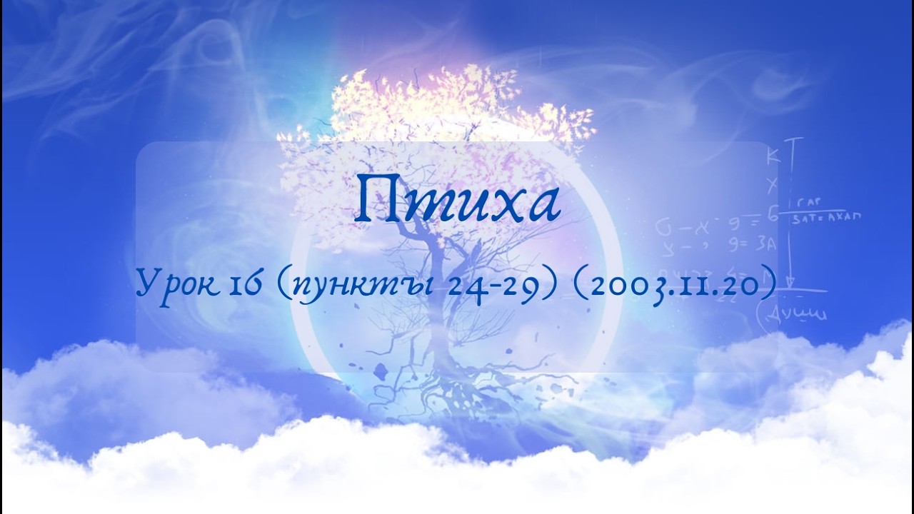 Птиха. Урок 16 (пункты 24-29) (2003.11.20)