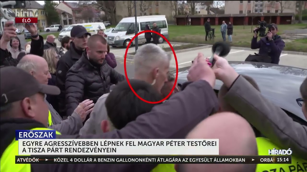 Egyre agressz&iacute;vebben l&eacute;pnek fel Magyar P&eacute;ter testőrei a Tisza P&aacute;rt rendezv&eacute;nyein - H&iacute;rTV