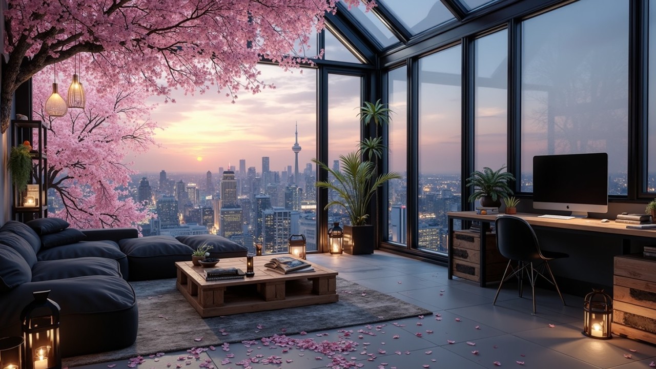 Глубокая сосредоточенность и продуктивность в дзен-пространстве сакуры