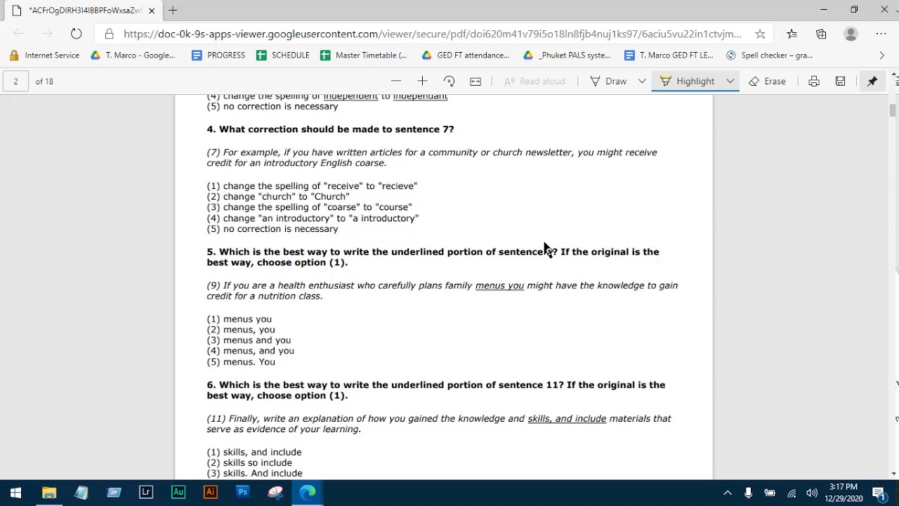 Free GED RLA Test 2021