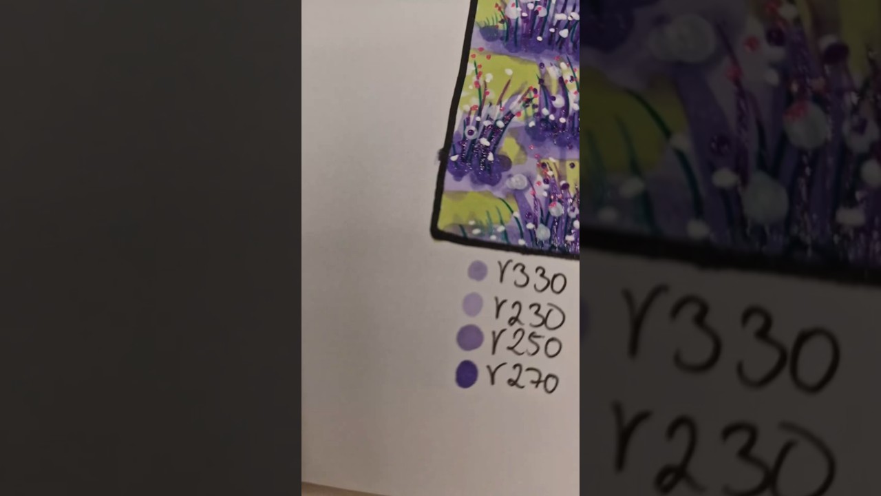 💫 PATTERN TIME 🖌️ 🪻 Violet Wild Flower Meadow 🪻  I mostly use the Ohuhu Marker  Glitter Gel Pens