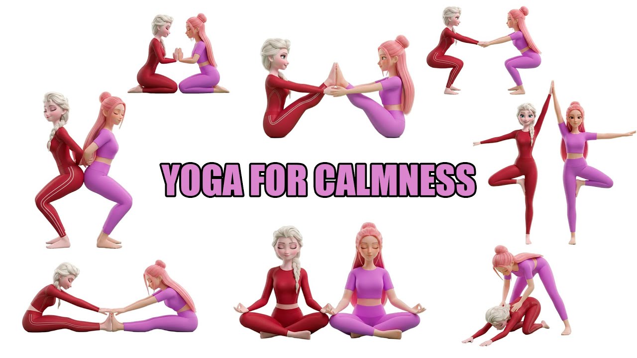 Duo Kids Yoga for Calmness with Mira & Elsa | Yoga x KPop Demon Hunters x Elsa