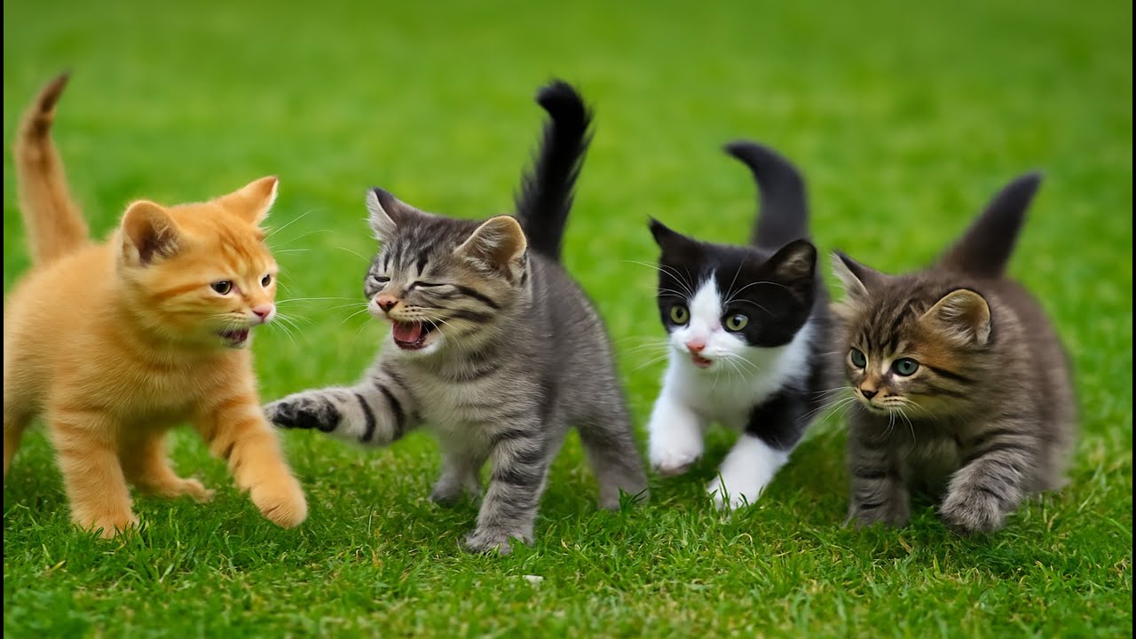 Playful Kittens on the Grass with Bunnies, Puppies, Hamsters & Chicks – Cute Cat Videos 🐱🐰🐶🐹🐥