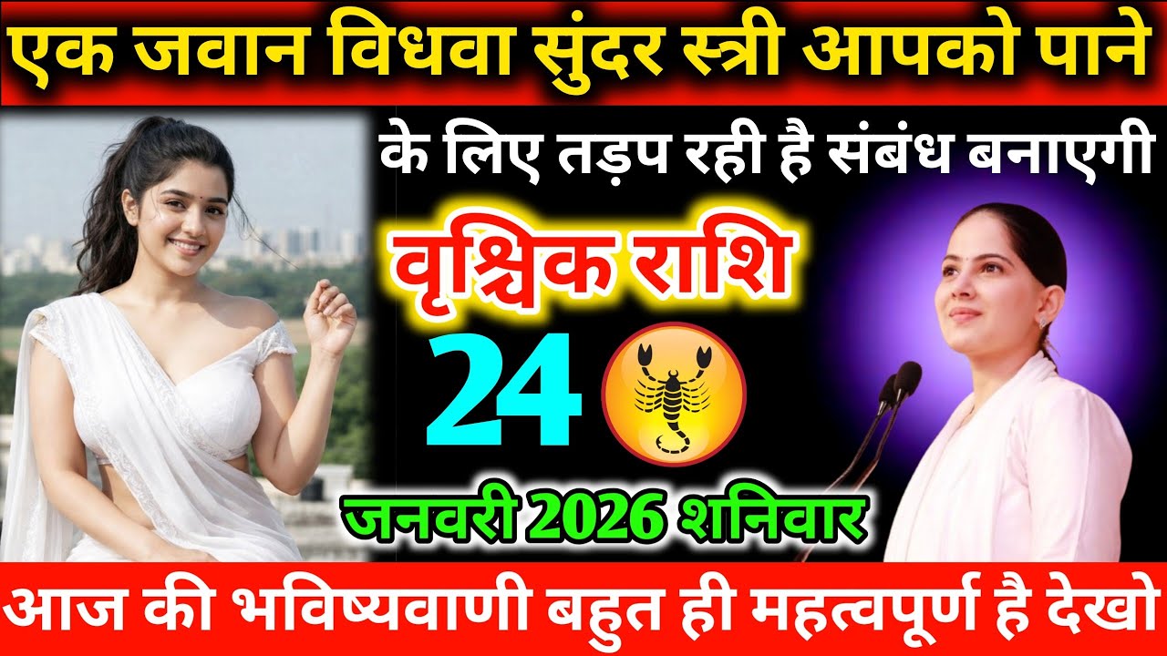 #वृश्चिक एक जवान विधवा सुंदर स्त्री आपको पाने के लिए तड़प रही है संबंध बनाएगी 24 जनवरी 2026 शनिवार