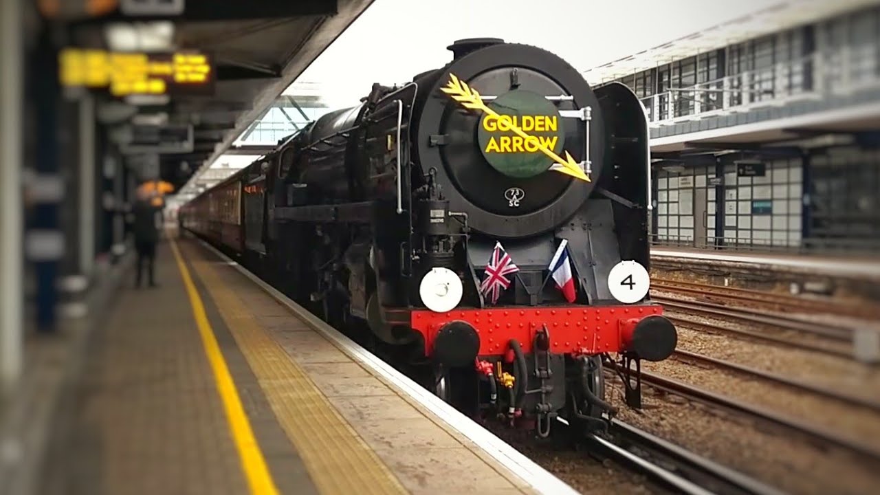 BR standard class 7MT, 'Britannia' as no.70014 'Iron Duke' steaming in & out of Ashford int'26/10/19