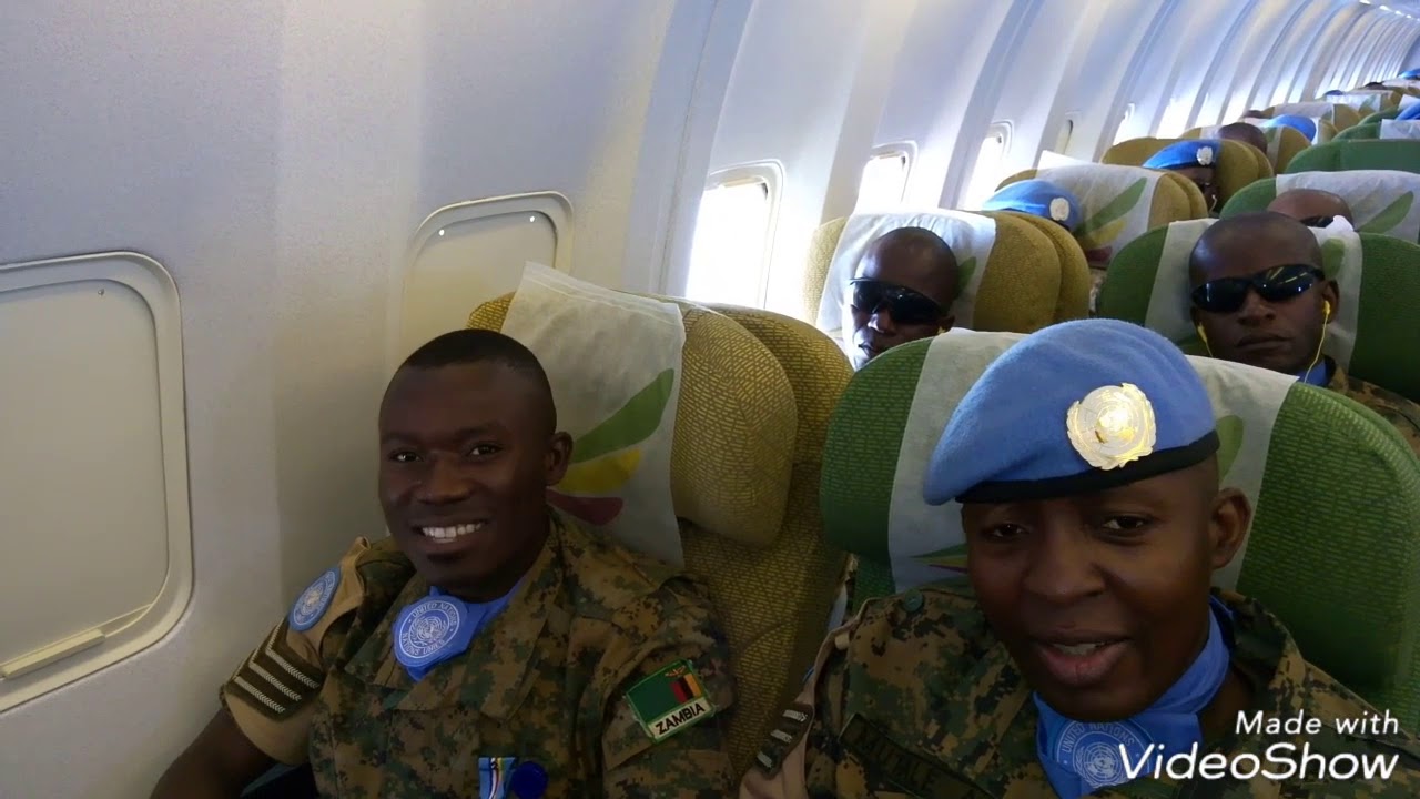 Zambian Soldiers fly back home 2017