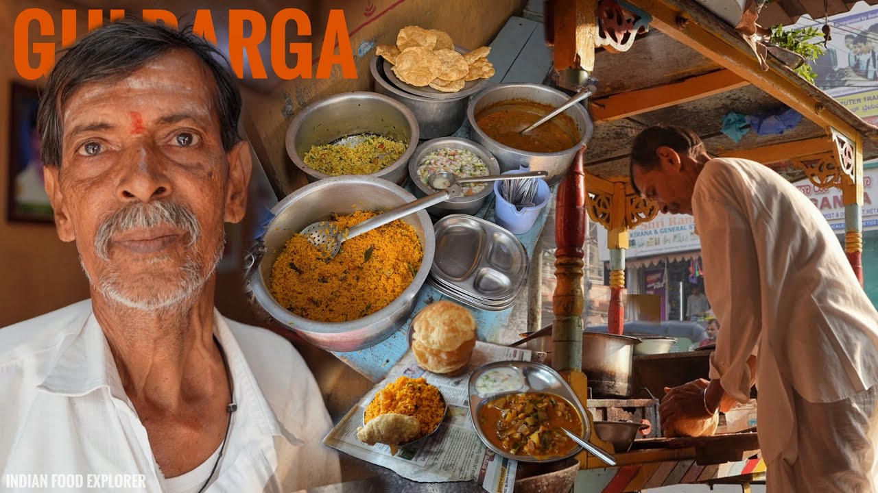 This Place is Famous for Puri & Curry - Gulbarga Famous Breakfast | One Man Army @IndianFoodExplorer